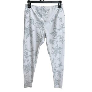 Skea White Snowflake Print Leggings Sz M